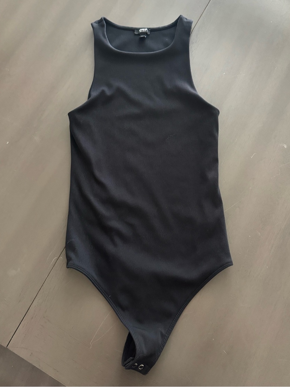 Express Black Ribbed One-Piece Bodysuit